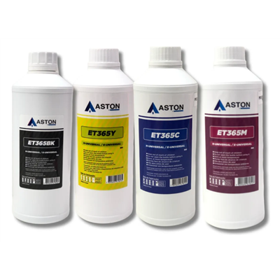 Kit Tinta Aston ET-365 Corante para Recarga - Litro - 4 Cores BK, CY, YE, MA